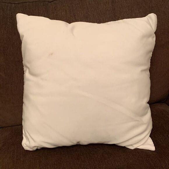 Set of 2 Orange Striped Sunbrella Indoor/Outdoor Throw Pillow Ivory 16” Square - Picture 6 of 10